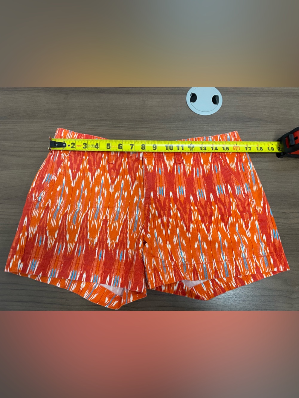 Women’s Calvin Klein Jeans Orange Patterned Cotton Shorts size 8 - Picture 4 of 6